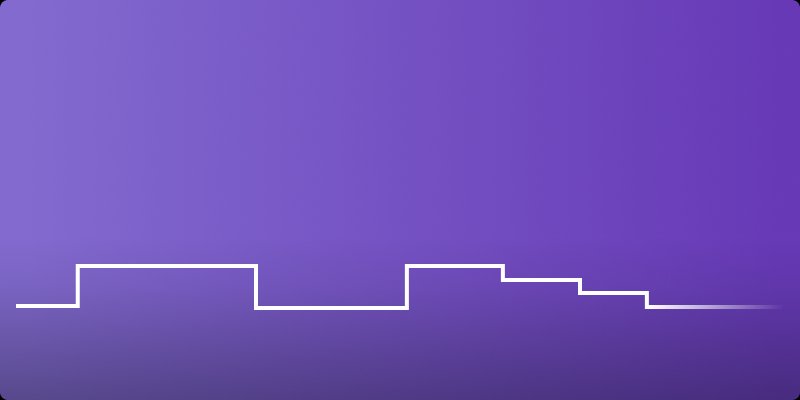 Original brickyard shown as a plain white outline of a few blocky steps on a purple gradient, with no color or labels.